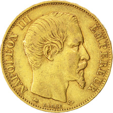 FRANCE, Napoléon III, 20 Francs, 1855, Lyon, KM #781.3, VF(30-35), Gold, Gadoury