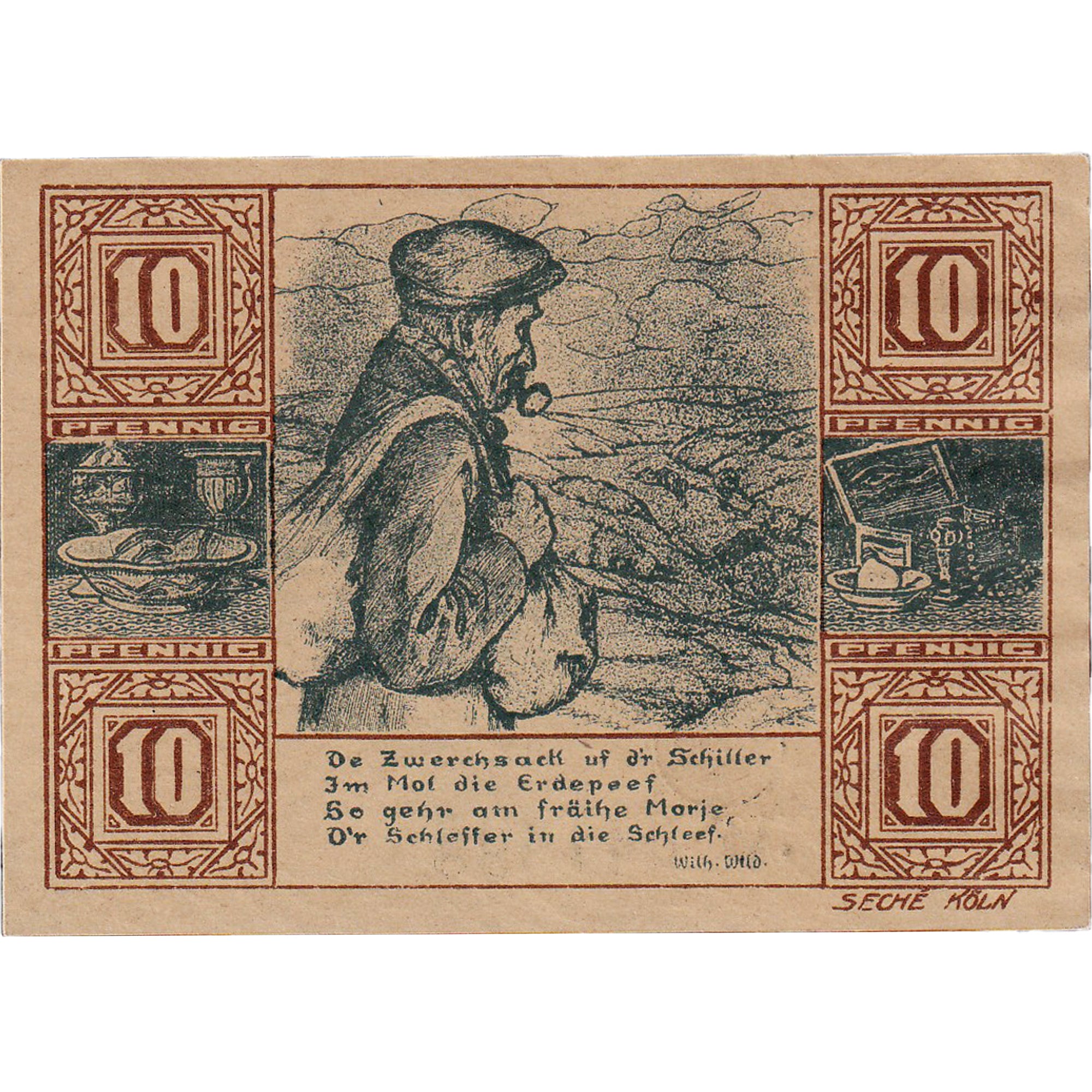 Banknote, Germany, Birkenfeld, 10 Pfennig, paysage, 1921 UNC(63) Mehl:106.1