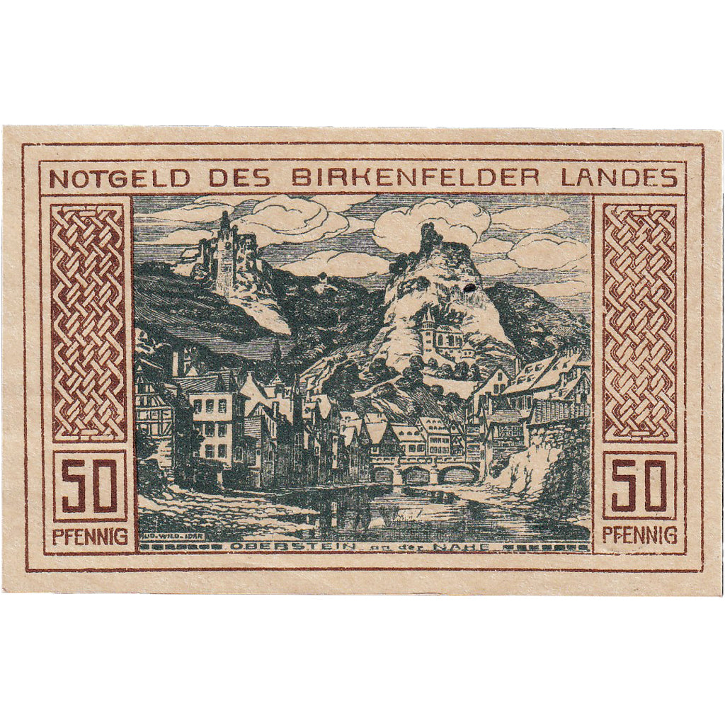 Banknote, Germany, Birkenfeld, 50 Pfennig, personnage, 1921 UNC(63) Mehl:106.1