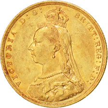AUSTRALIA, Sovereign, 1887, Melbourne, KM #10, EF(40-45), Gold, 7.95
