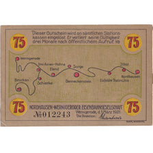 Geldschein, Deutschland, Wernigerode, 75 Pfennig, train 1921 UNZ- Mehl:1406.1