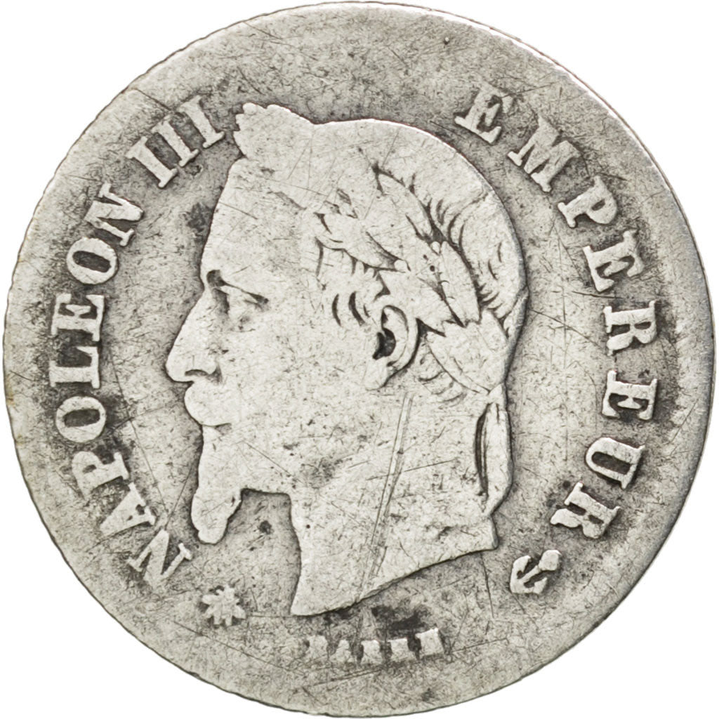 FRANCE, Napoléon III, 20 Centimes, 1866, Paris, KM #805.1, VF(20-25), Silver, G.