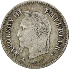 Second Empire, 20 Centimes tête laurée grand module 1867 Strasbourg, KM 808.2