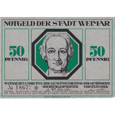 Banknote, Germany, Weimar, 50 Pfennig, portrait 1, 1921 UNC(63) Mehl:1398.4a