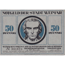 Billet, Allemagne, Weimar, 50 Pfennig, portrait 2, 1921 SPL Mehl:1398.4a