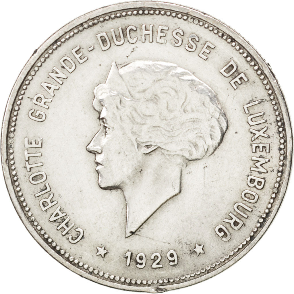 LUXEMBOURG, 5 Francs, 1929, KM #38, VF(30-35), Silver, 27.8, 7.94