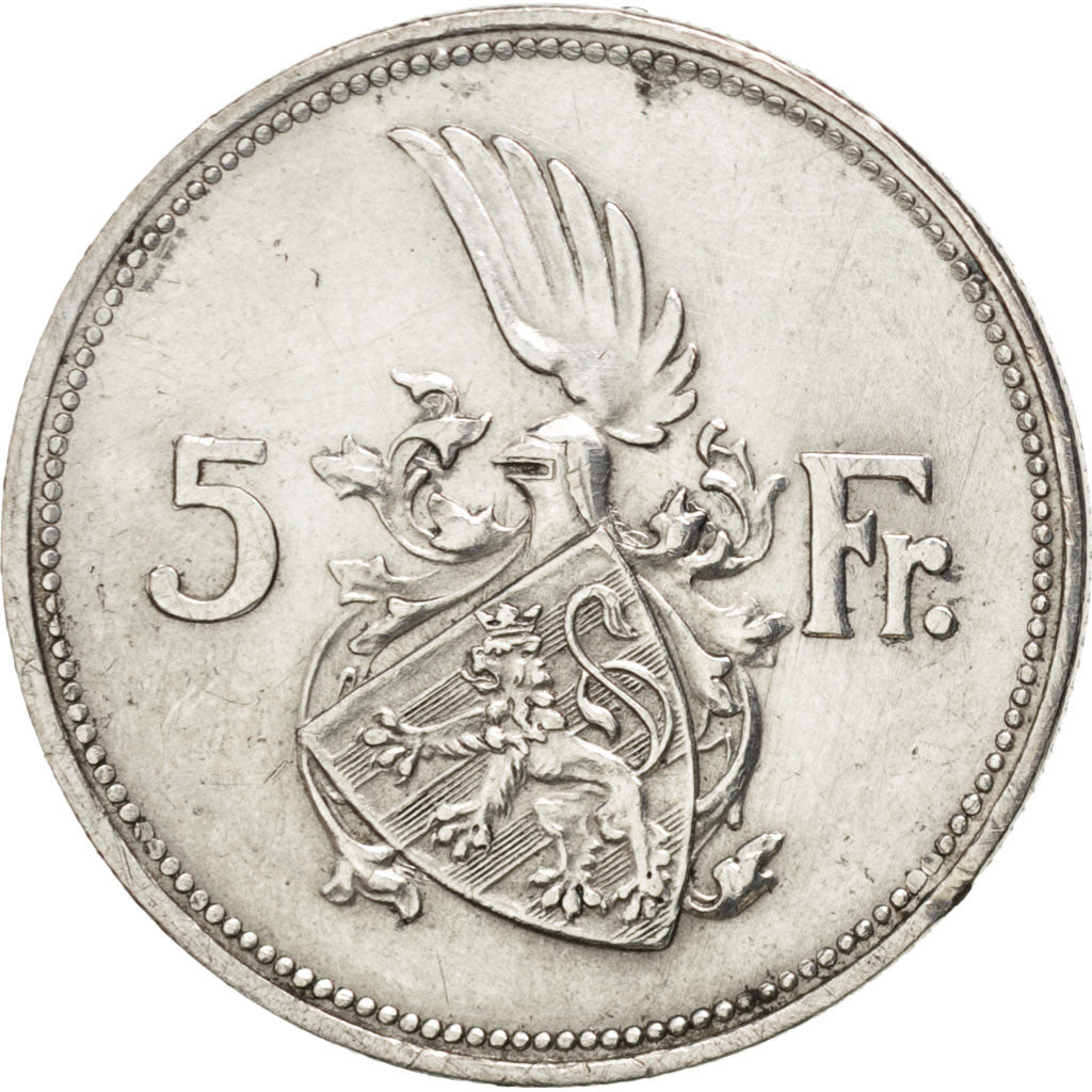 LUXEMBOURG, 5 Francs, 1929, KM #38, VF(30-35), Silver, 27.8, 7.94
