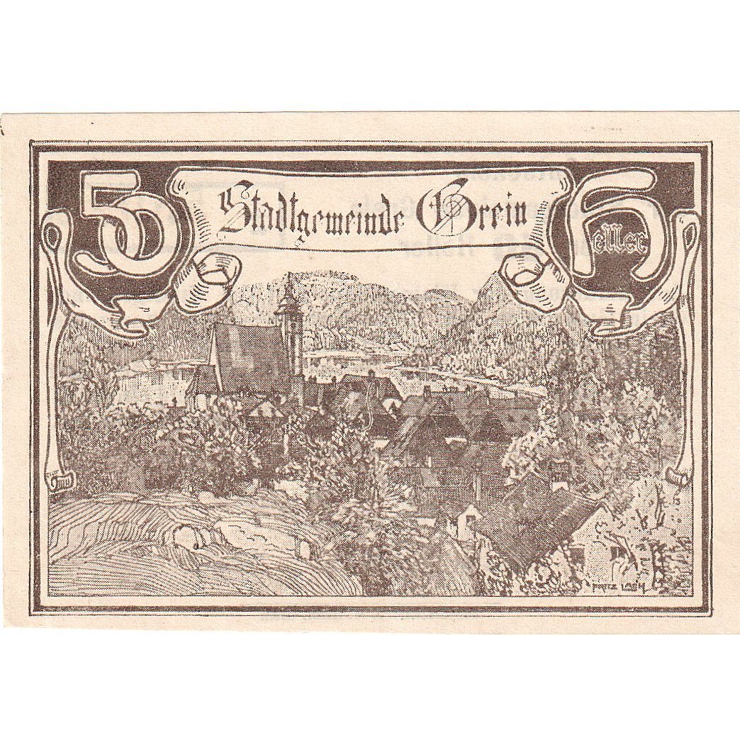 Geldschein, Österreich, Grein, 50 Heller, village 1920-12-31, UNZ- Mehl:FS 276Ib
