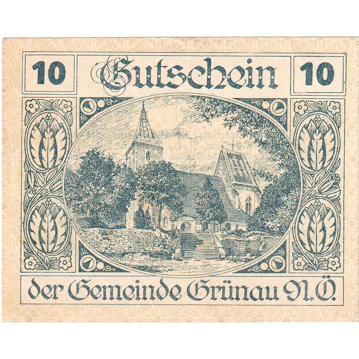Geldschein, Österreich, Grünau, 10 Heller, Eglise 1920-12-31, UNZ- Mehl:FS 299