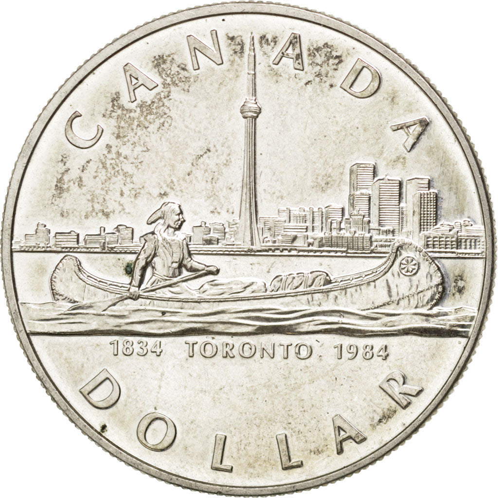 CANADA, Dollar, 1984, Royal Canadian Mint, KM #140, AU(55-58), Silver, 36, 23.66