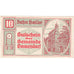 Billet, Autriche, Emmersdorf, 10 Heller, Eglise 1920-12-31, SPL Mehl:FS 171d