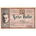Billet, Autriche, Aurolzmunster, 10 Heller, Eglise 1920-04-09, SPL Mehl:FS 69a