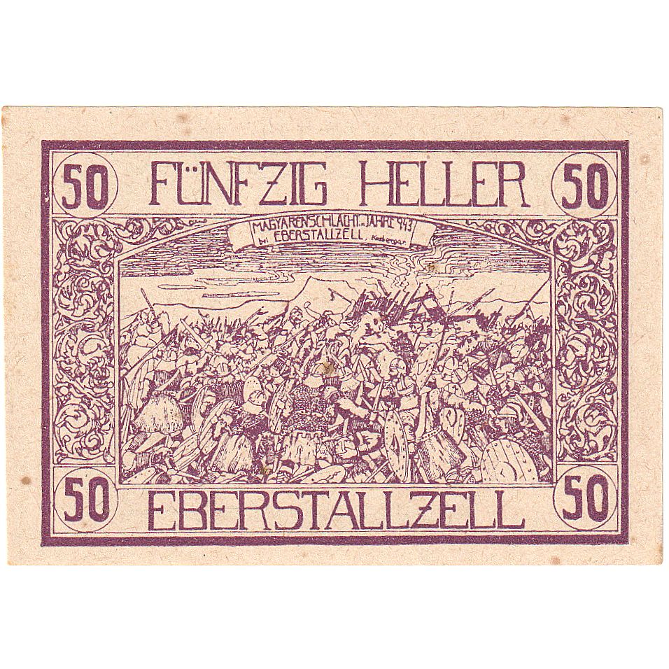 Banconote, Austria, Eberstallzell, 50 Heller, armée 1920-10-30, SPL- Mehl:FS 146
