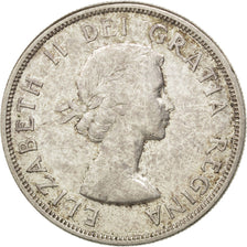 CANADA, Dollar, 1957, Royal Canadian Mint, KM #54, AU(55-58), Silver, 36, 23.57