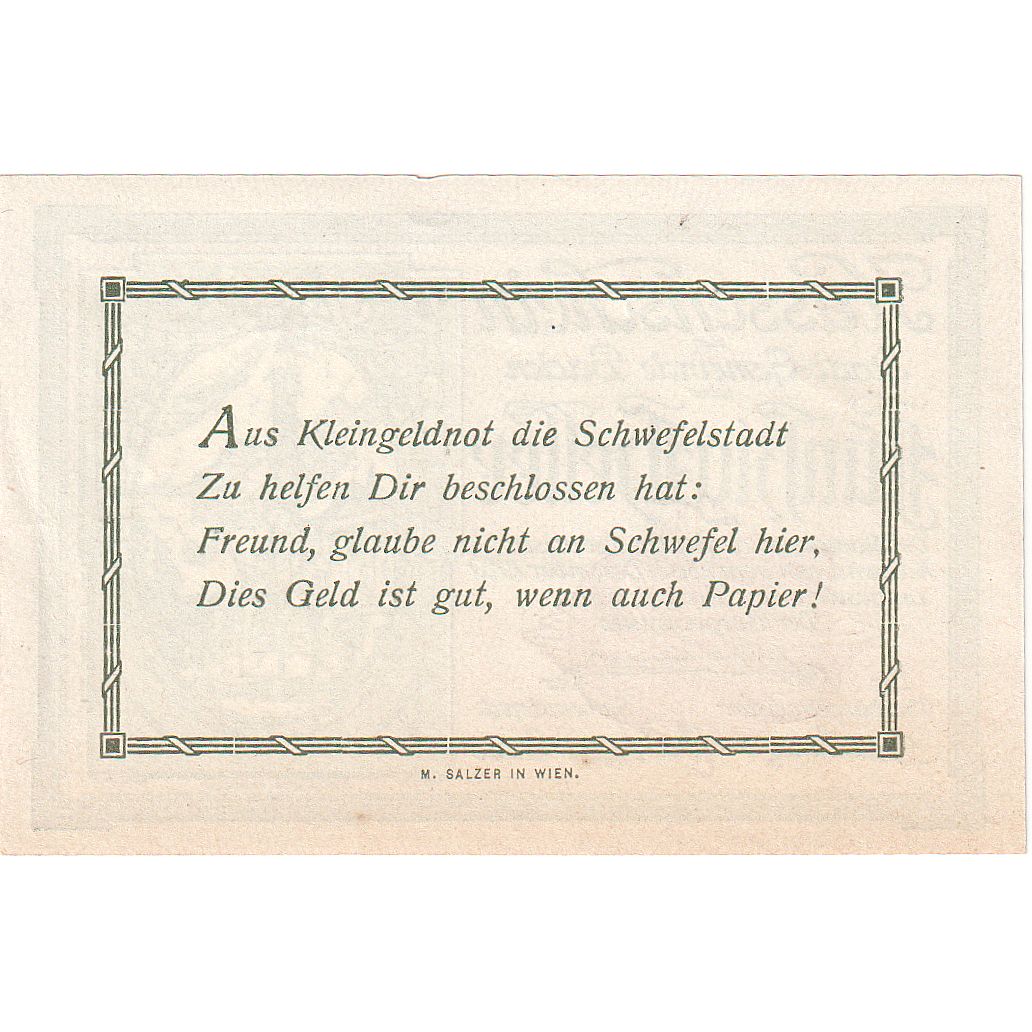 Banknote, Austria, Baden, 50 Heller, Monument, 1920 UNC(63) Mehl:FS 74a