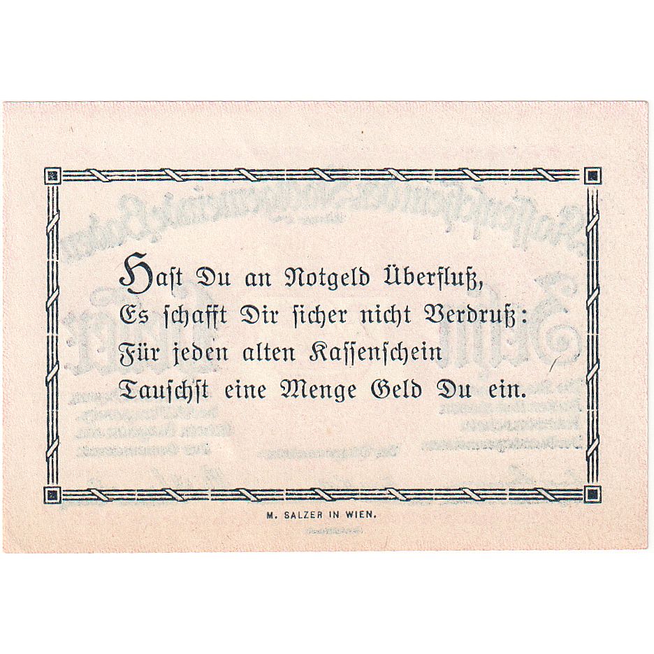 Biljet, Oostenrijk, Baden, 10 Heller, Texte, 1920, 1920-12-31, SPL, Mehl:FS 74a