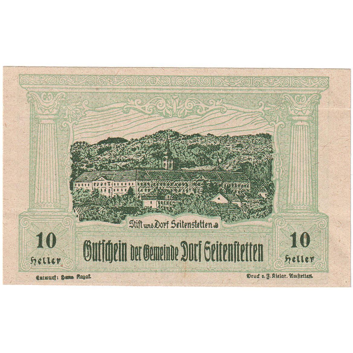 Österreich, Seitenstetten, 10 Heller, château, 1920, UNZ-, Mehl:FS 989b