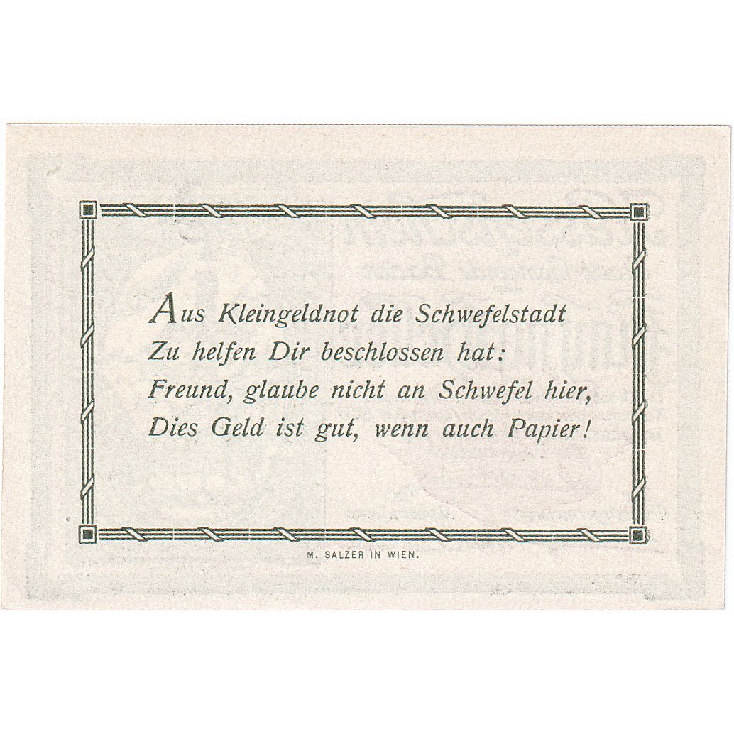 Autriche, Baden, 50 Heller, Monument, 1920, 1920-12-31, SPL, Mehl:FS 74a