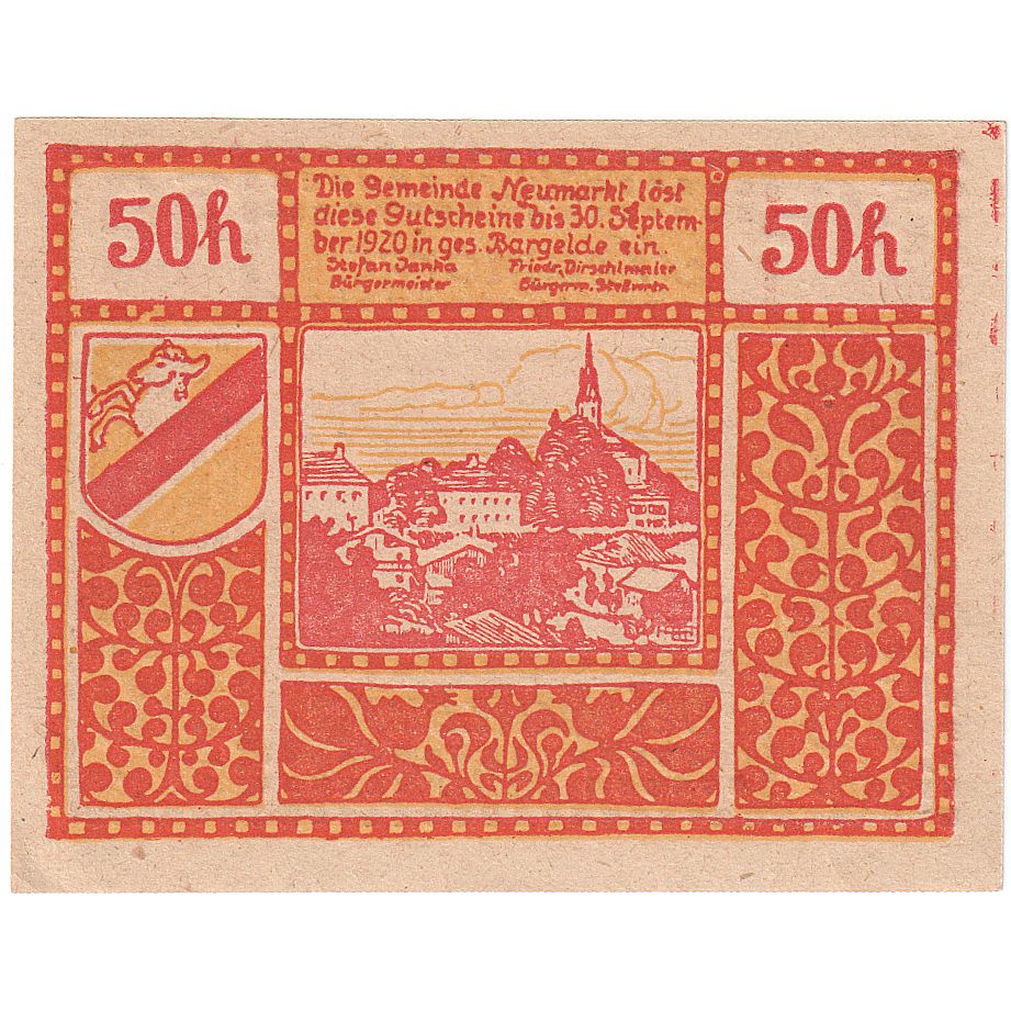 Autriche, Salzburg, 50 Heller, village, 1920, 1920-09-30, SPL, Mehl:FS 660a