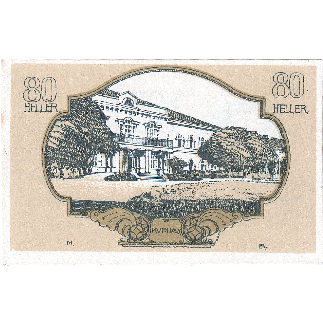Austria, Bad Hall, 80 Heller, château, 1920, 1920-09-30, UNC(63), Mehl:FS 76Ia