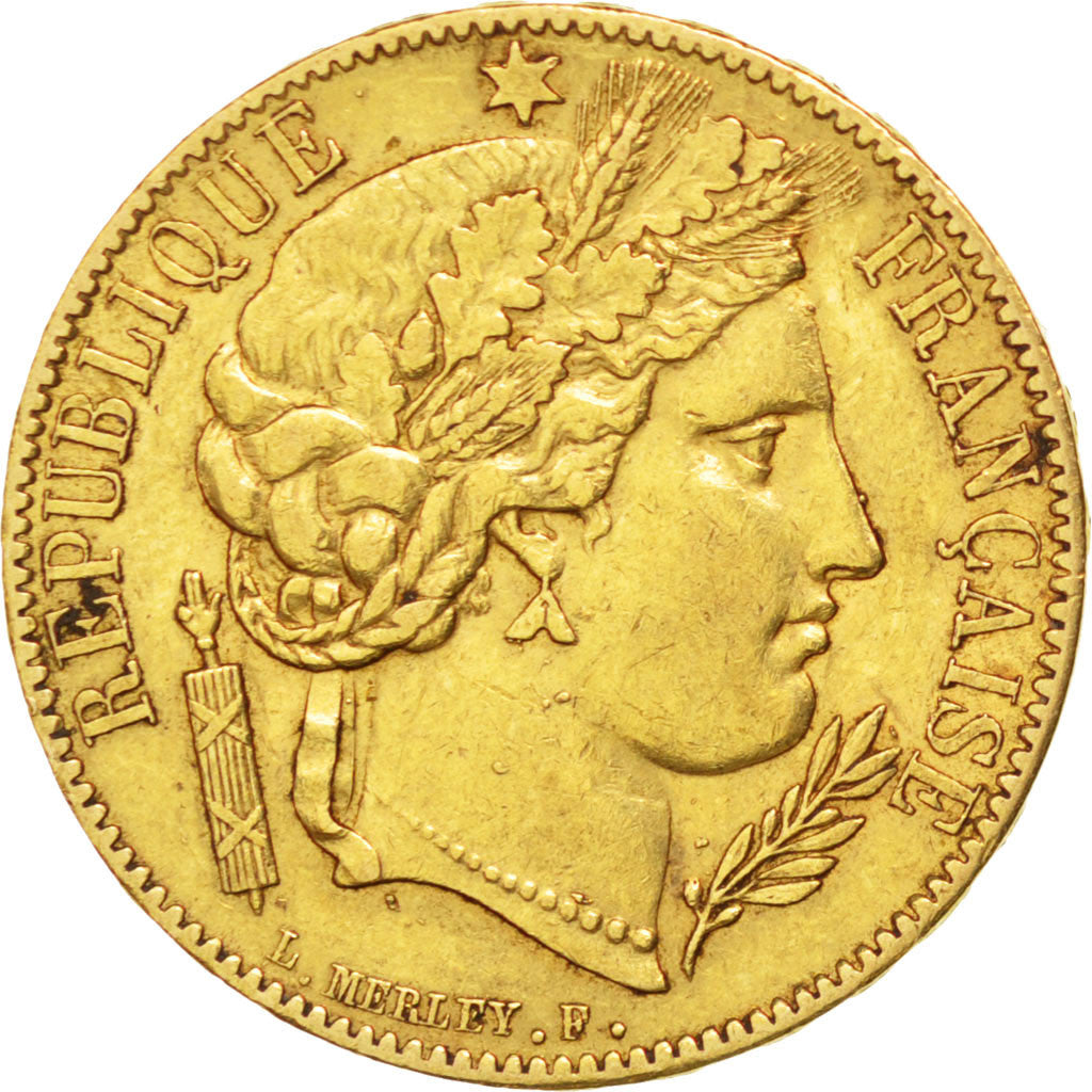 IIème République, 20 Francs or Cérès 1850 Paris, oreille basse, KM 762