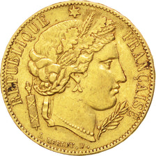 IIème République, 20 Francs or Cérès 1850 Paris, oreille basse, KM 762