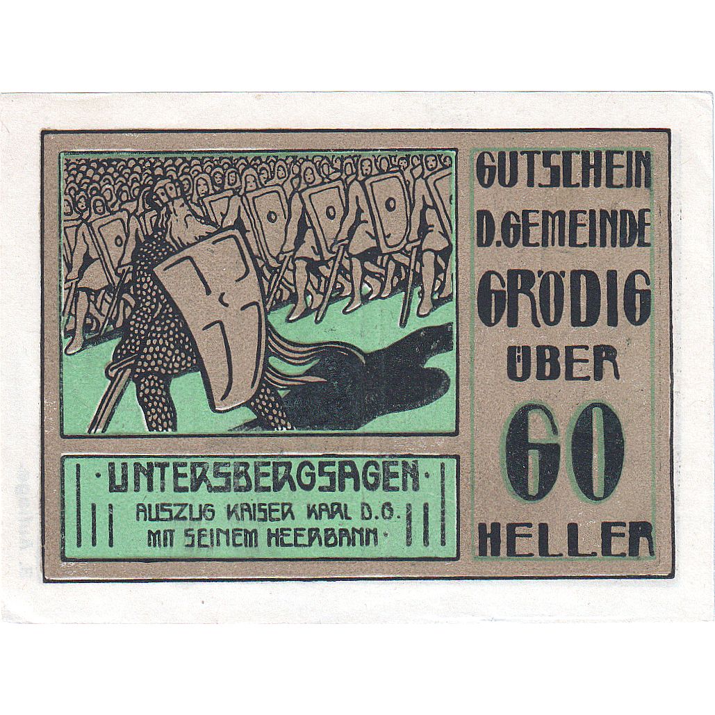 Austria, Grödig, 60 Heller, personnage, 1920, 1920-12-31, UNC(63), Mehl:FS 290a