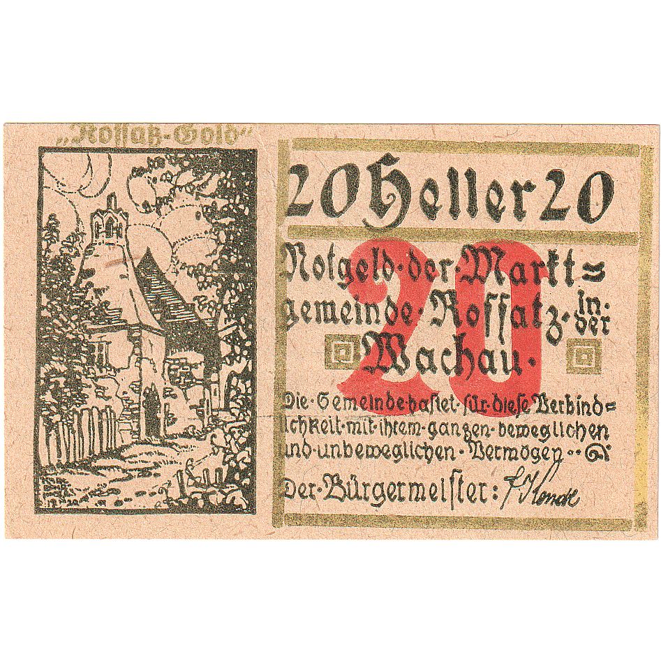 Autriche, Koffatz in der Wachau, 20 Heller, ferme 1920-12-31, SPL FS 848b