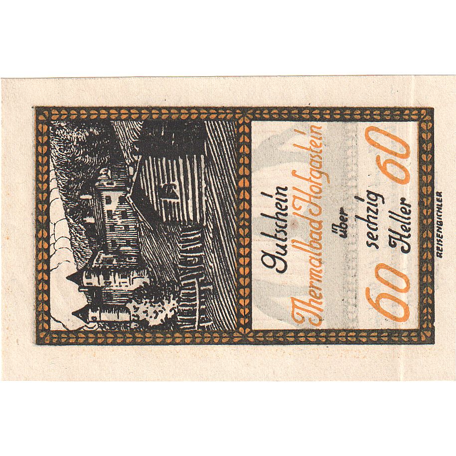 Austria, Bad hofgastein, 60 Heller, château 1920-12-31, SPL Mehl:FS FS 384Ib