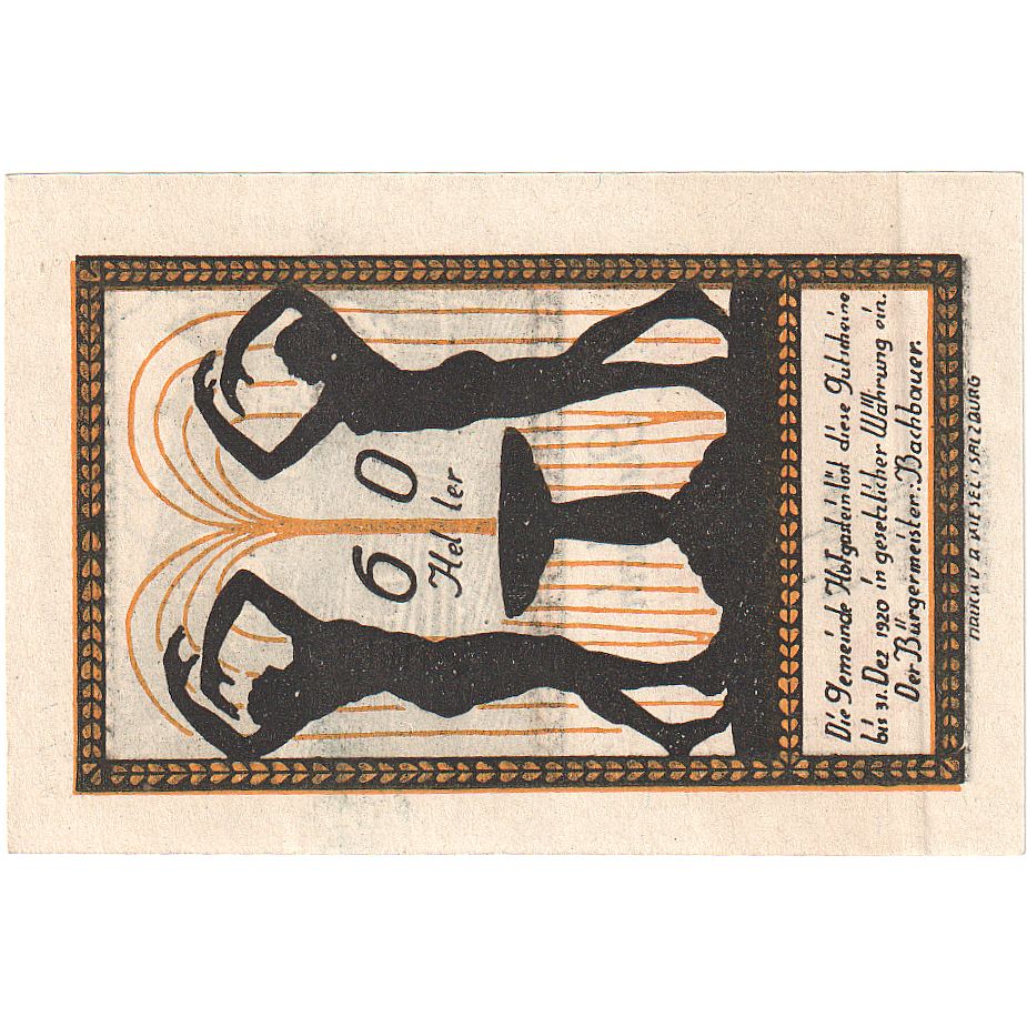 Austria, Bad hofgastein, 60 Heller, château 1920-12-31, SPL Mehl:FS FS 384Ib