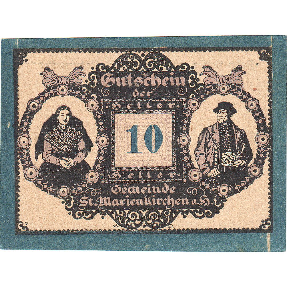 Austria, Marienkirchen, 10 Heller, portrait, 1920, 1920-10-31, SC, Mehl:FS 908
