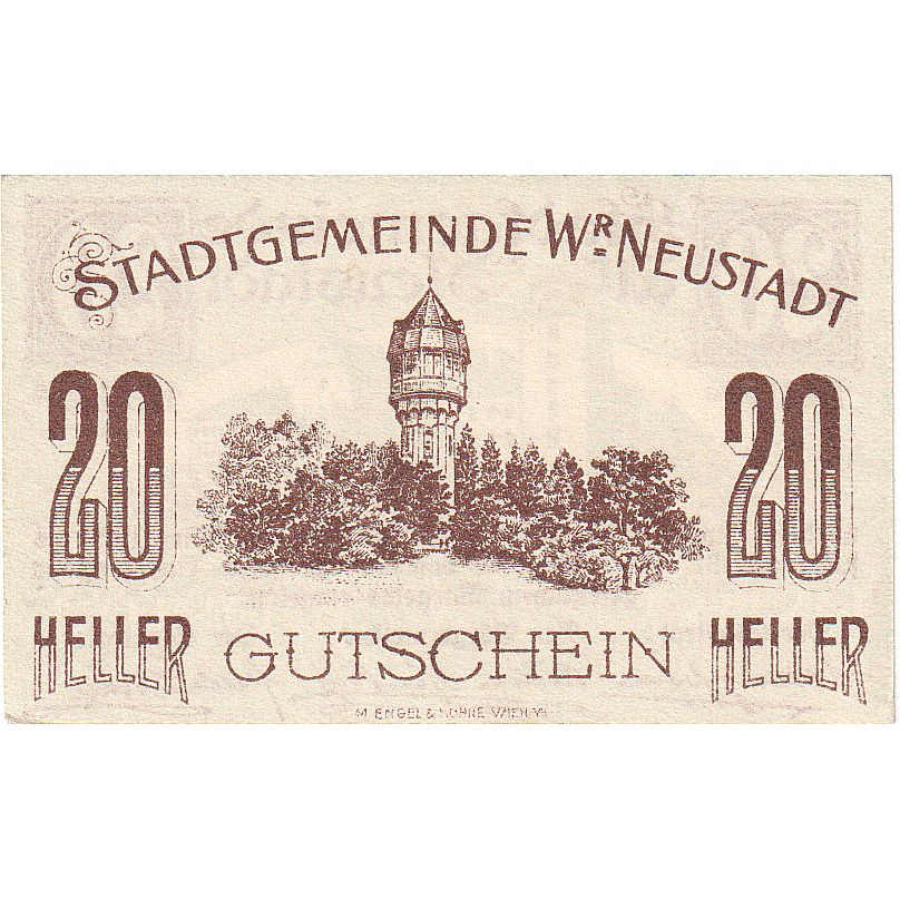 Austria, Neustadt, 20 Heller, château, 1920, 1920-12-31, SC, Mehl:FS 1230b