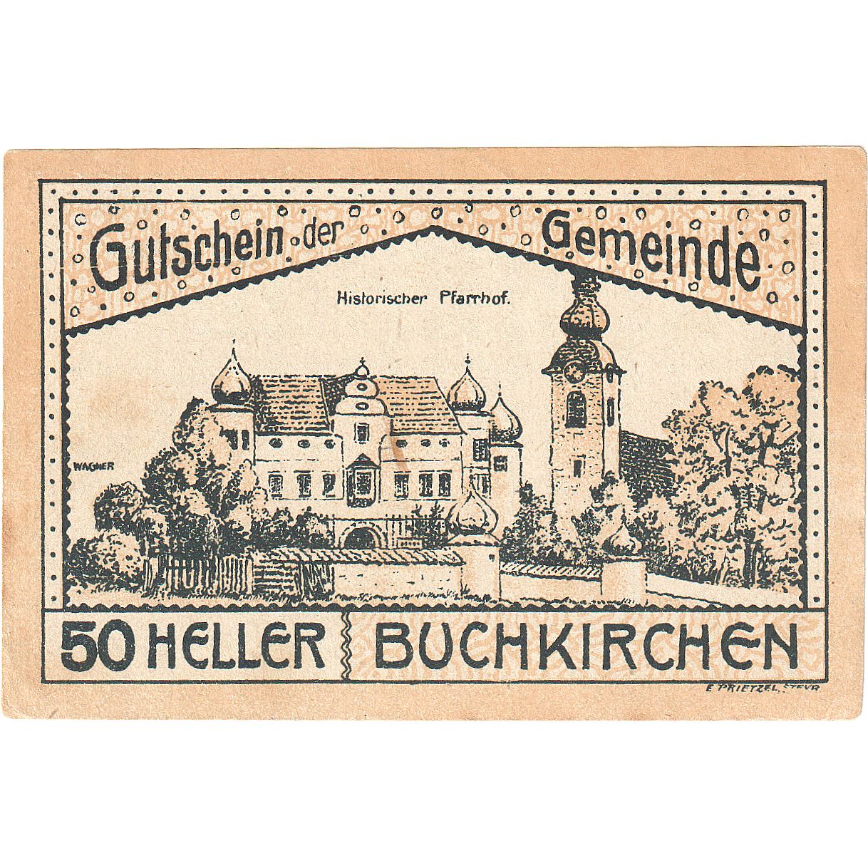 Autriche, Buchkirchen, 50 Heller, château, 1920, 1920-10-31, TTB, Mehl:FS 114a