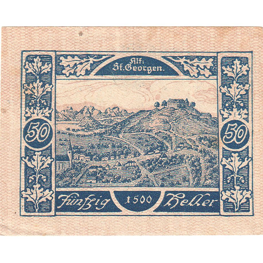 Autriche, St Georgen, 50 Heller, Eglise, 1920, SPL, Mehl:FS 888Ia