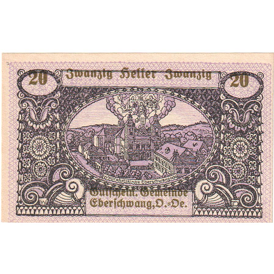 Austria, Eberschwang, 20 Heller, sanglier, 1920-12-01, UNC(63), Mehl:FS 145a