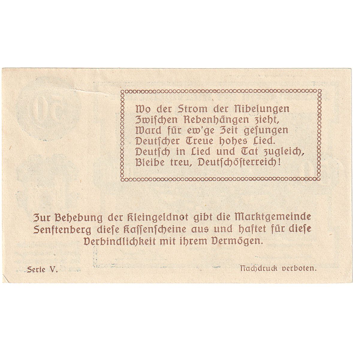 Austria, Senftenberg, 50 Heller, montagne, 1920, 1920-12-31, SC, Mehl:FS 993a