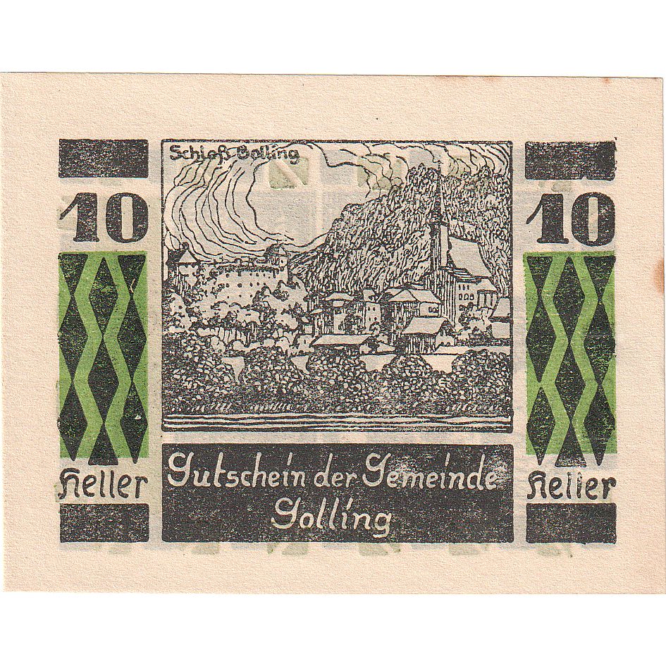 Autriche, Golling, 10 Heller, village, 1920, 1920-12-31, SPL, Mehl:FS 249