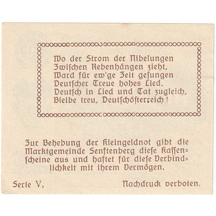 Autriche, Senftenberg, 10 Heller, paysage, 1920, 1920-12-31, SPL, Mehl:FS 993a