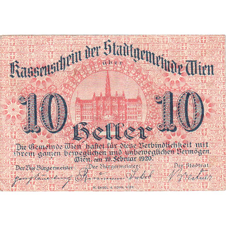 Autriche, Vienne, 10 Heller, château, 1920, 1920-06-30, TTB, Mehl:FS 1183IIe