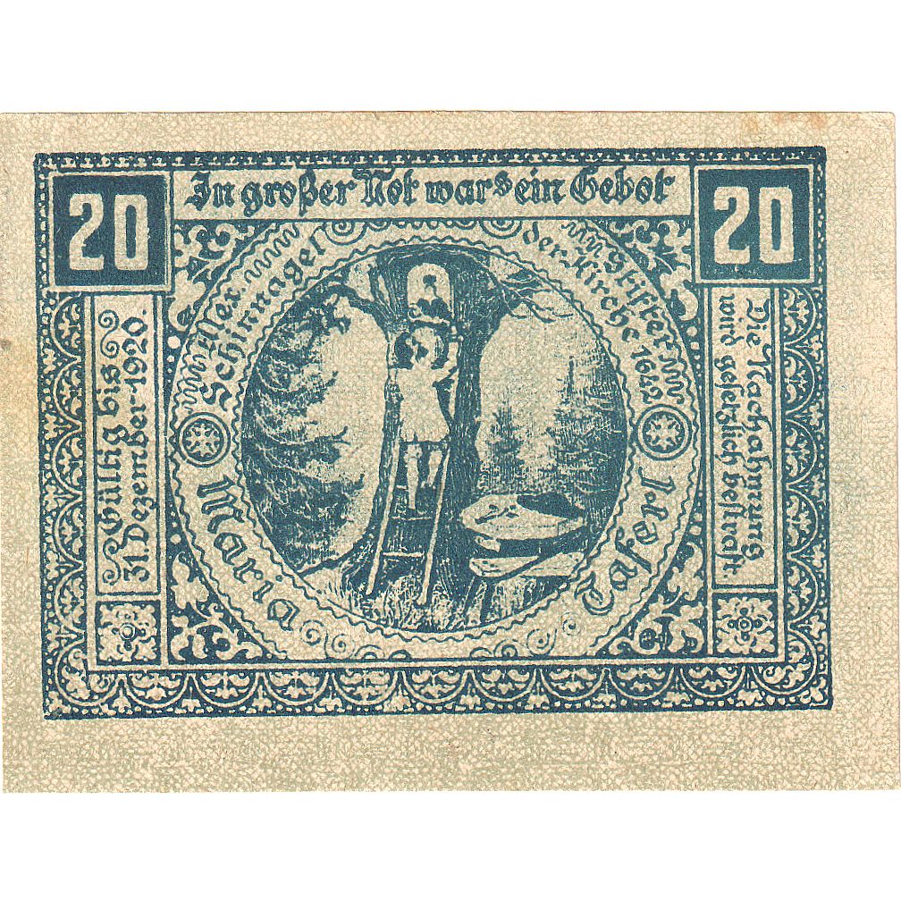 Austria, Maria Taferl, 20 Heller, Eglise, 1920, 1920-12-31, SC, Mehl:FS 588