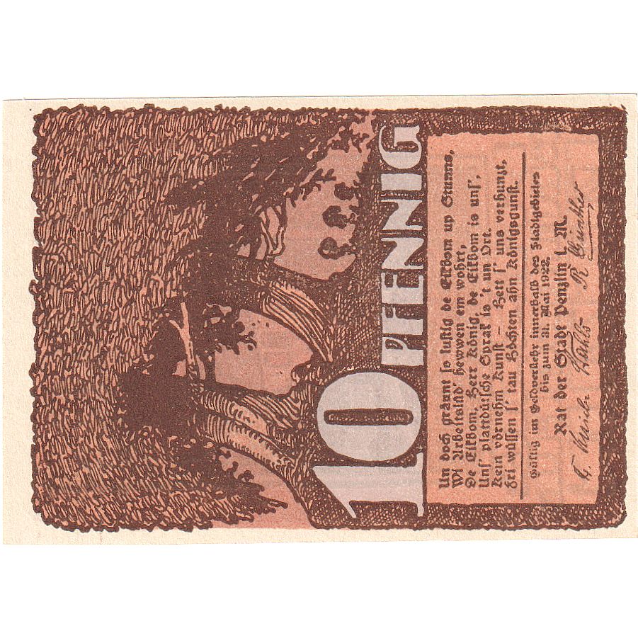 Österreich, Penzlin, 10 Pfennig, UNZ- Mehl:FS 1055.1