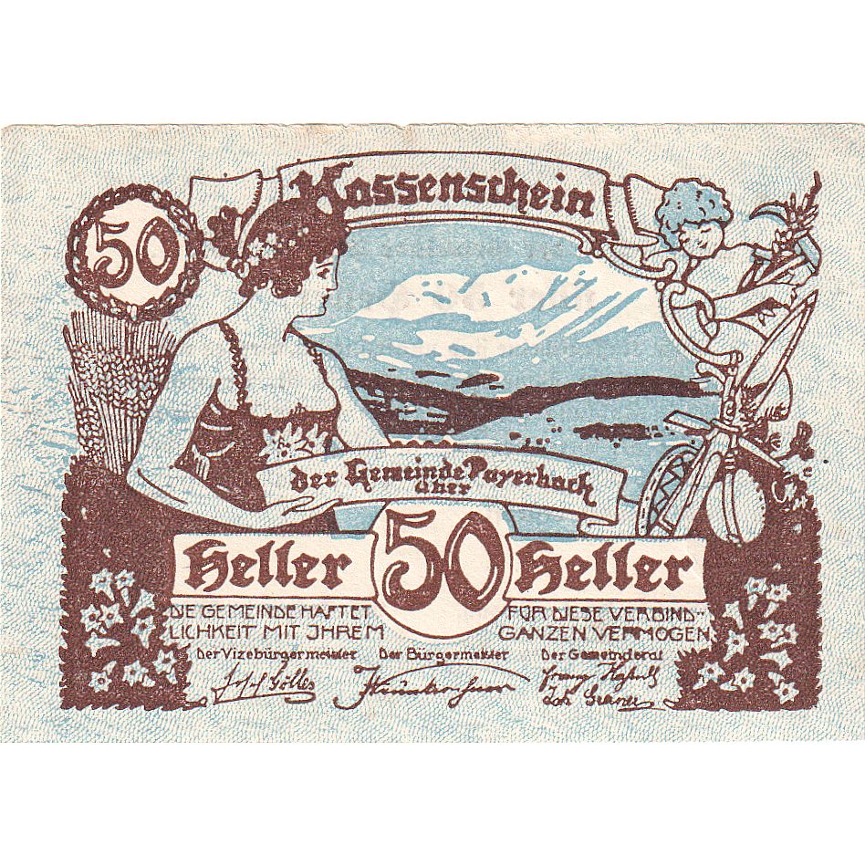 Austria, Payerbach, 50 Heller, paysage, 1920, 1920-12-31, EBC+, Mehl:FS 725