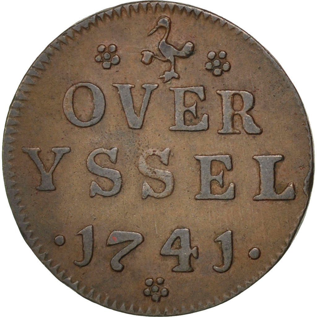 NETHERLANDS, Duit, 1741, KM #90, EF(40-45), Copper, 21.3, 3.12