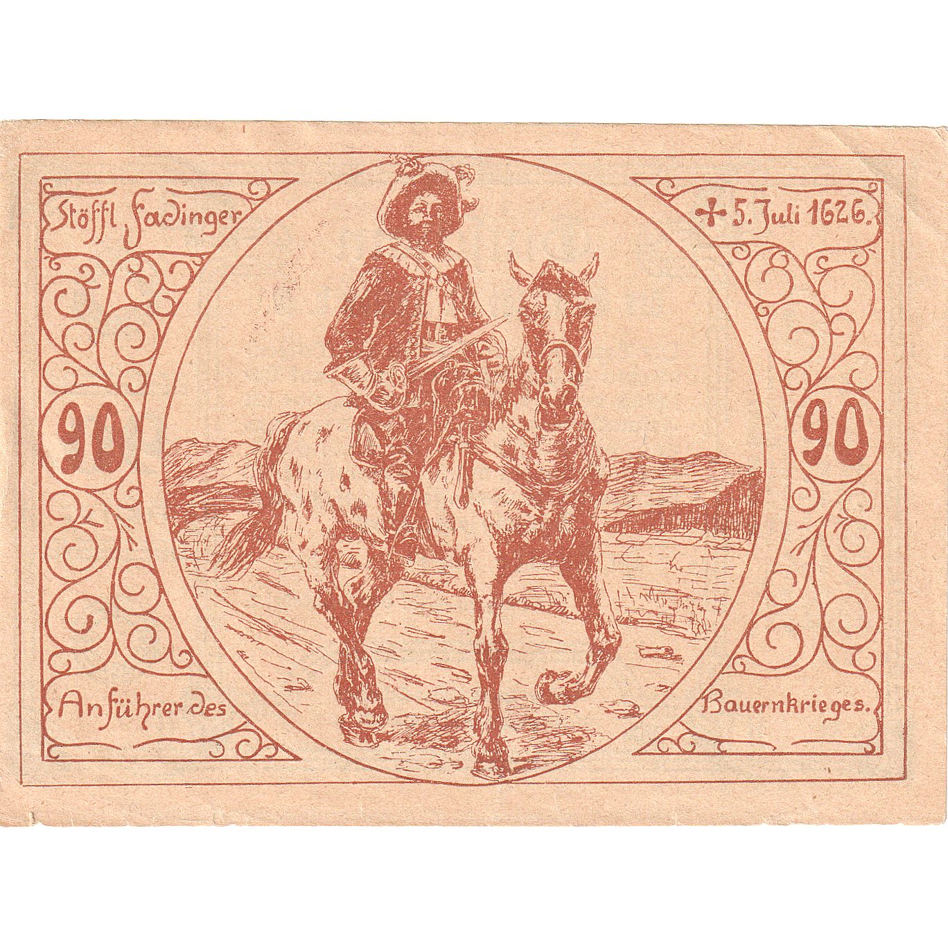 Austria, St Agatha, 90 Heller, portrait, 1920, 1920-12-31, EBC+, Mehl:FS 877IIa1