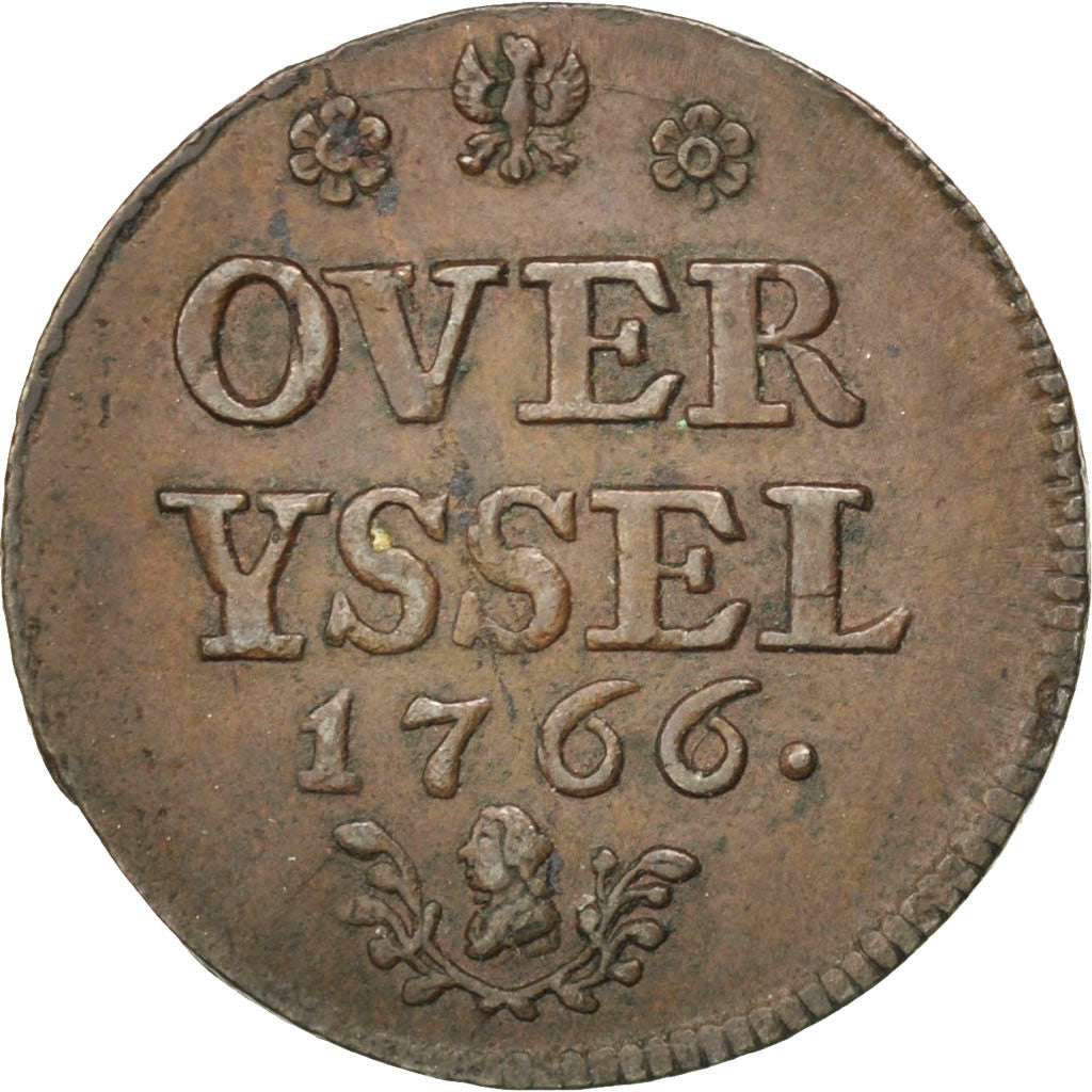 Paesi Bassi, OVERYSSEL, Duit, 1766, BB+, Rame, KM:102