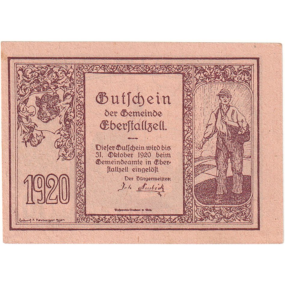 Autriche, Eberstallzell, 10 Heller, Eglise, 1920, 1920-10-31, SPL, Mehl:FS 146