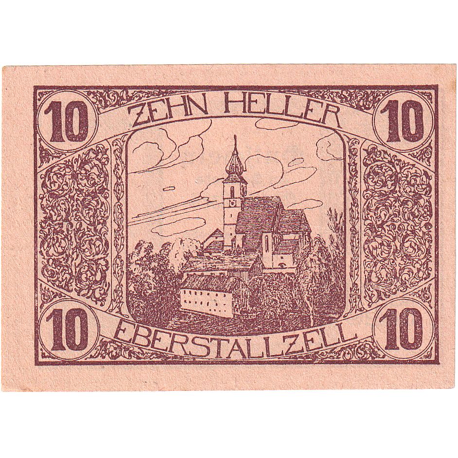 Autriche, Eberstallzell, 10 Heller, Eglise, 1920, 1920-10-31, SPL, Mehl:FS 146