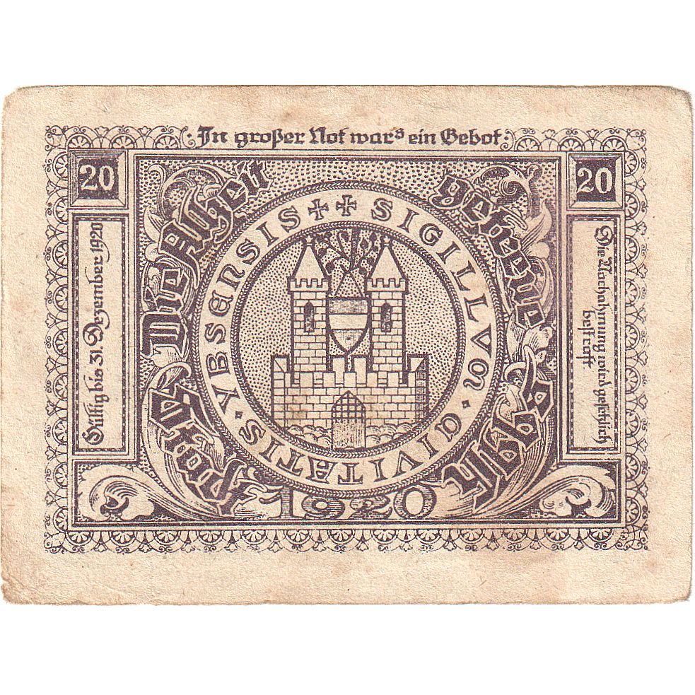 Autriche, Ybbs, 20 Heller, village, 1920, 1920-12-31, TB, Mehl:FS 1258a