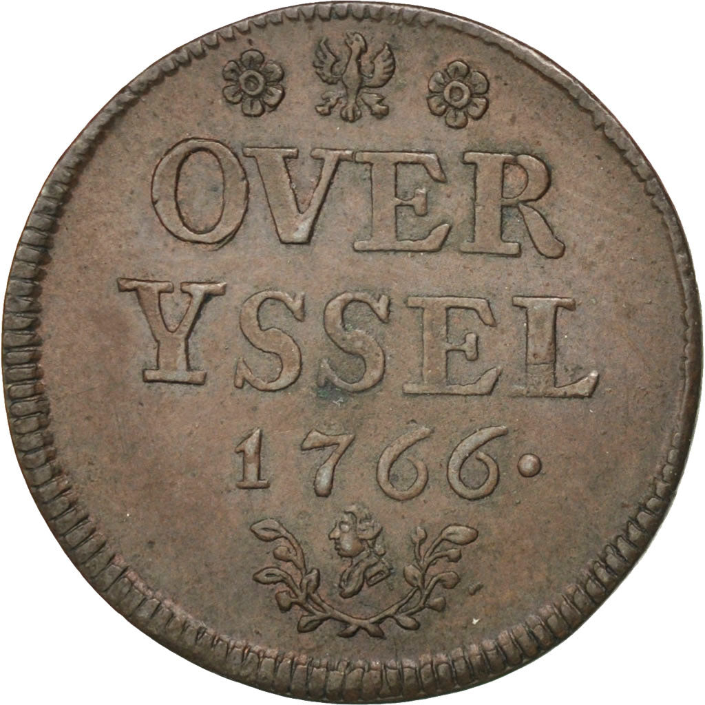 Paesi Bassi, OVERYSSEL, Duit, 1766, SPL-, Rame, KM:102
