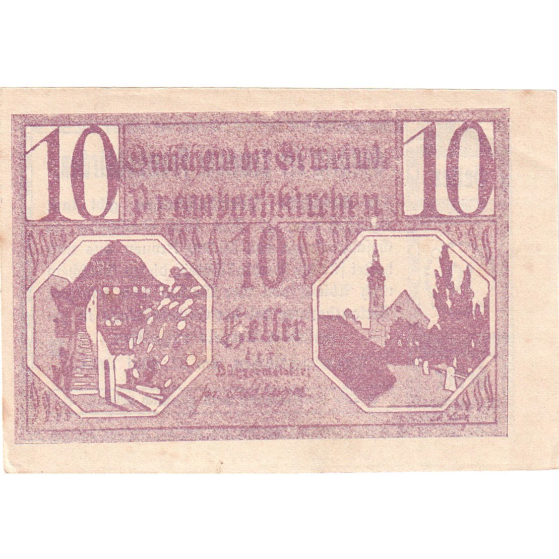 Autriche, Prambachkirchen, 10 Heller, Eglise, 1920, SUP+, Mehl:FS 779a